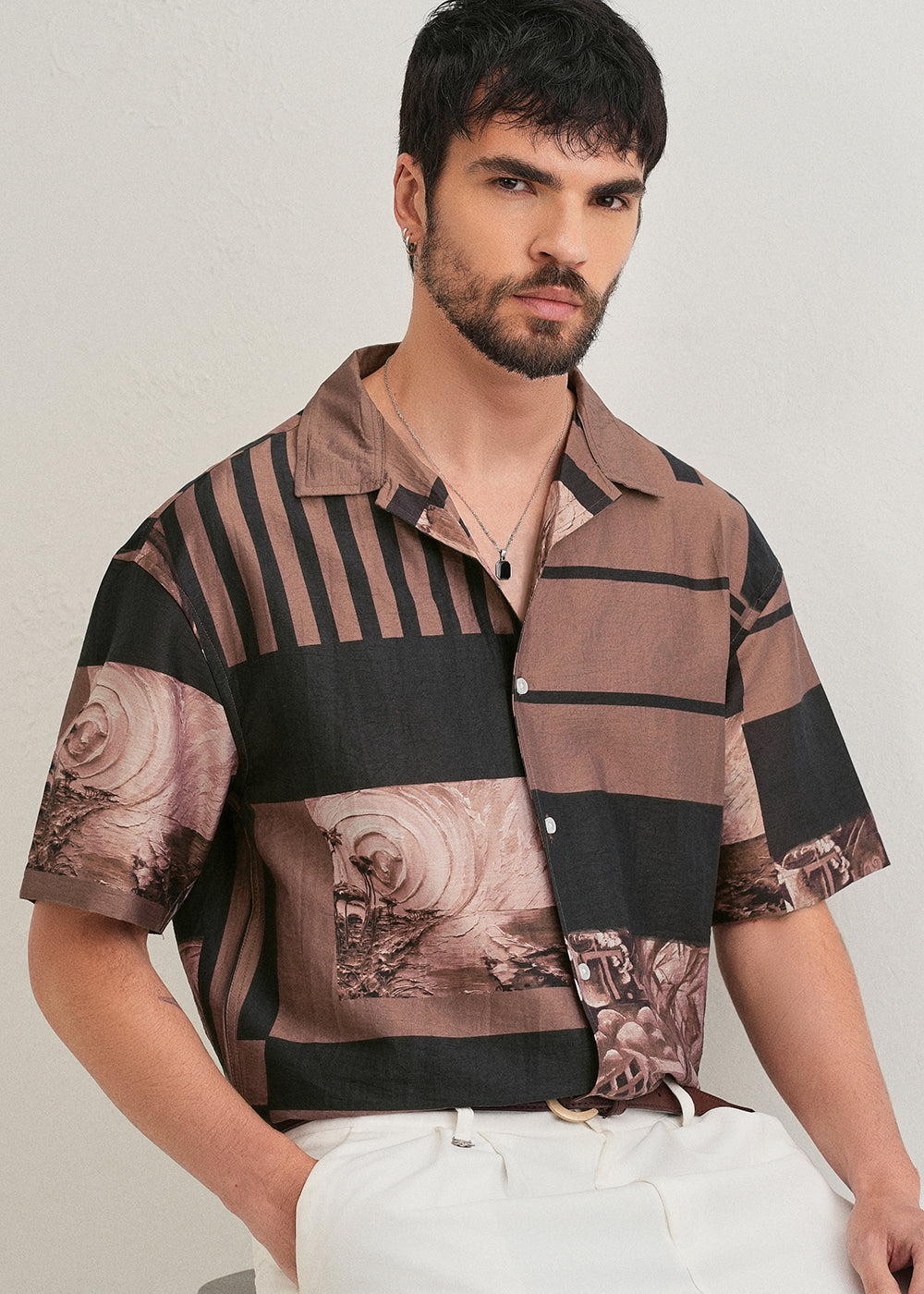 Men's Premium Black & Brown Check Cotton Casual Shirt | Full Sleeve Regular Fit | S-2XL