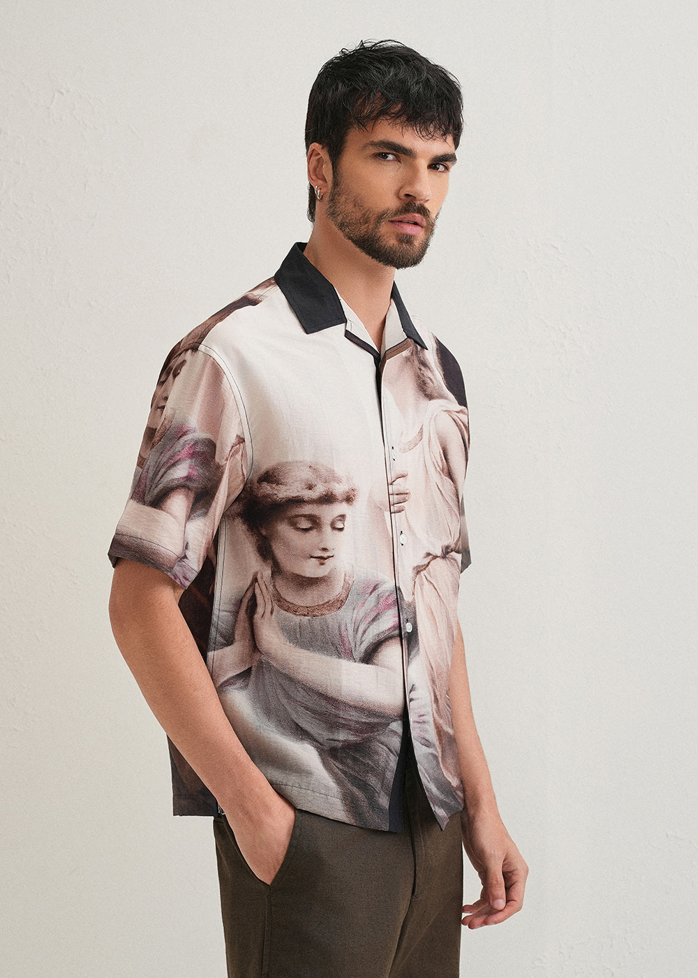 Men's Premium Black Printed Cotton Casual Shirt | Full Sleeve Regular Fit | S-2XL