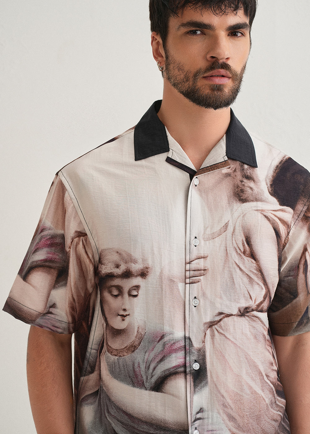 Men's Premium Black Printed Cotton Casual Shirt | Full Sleeve Regular Fit | S-2XL