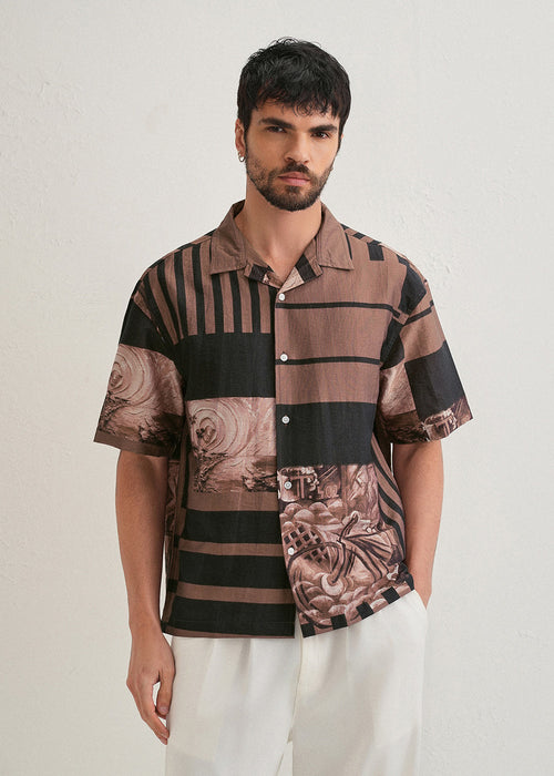 Men's Premium Black & Brown Check Cotton Casual Shirt | Full Sleeve Regular Fit | S-2XL